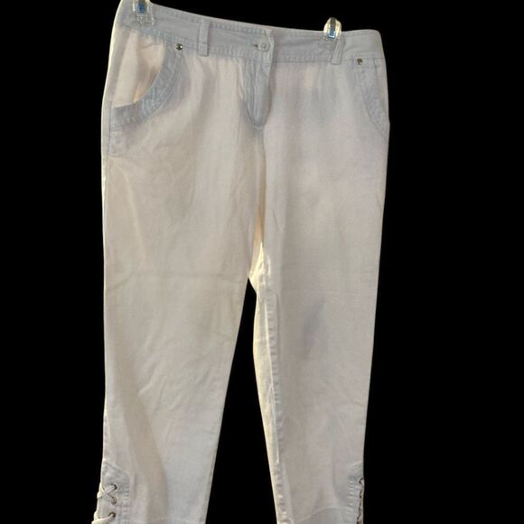 CATO WHITE CAPRI JEANS - SZ 4 - Picture 1 of 6